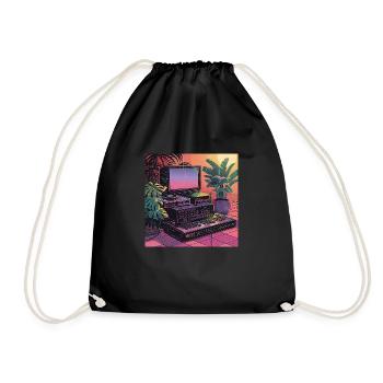 Plantes et musique - Impression de mode de haute qualité - Sac de sport léger - noir - Devant