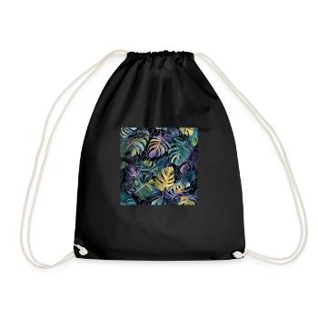 Plantes et musique - Impression de mode de haute qualité - Sac de sport léger - noir - Devant