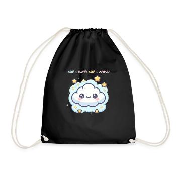Keep it Fluffy Keep it Joyful ! - Drawstring Bag - black - Front