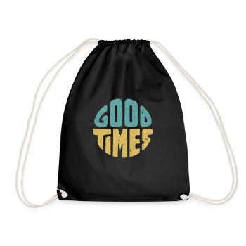 Good Times retro - Drawstring Bag - black - Front