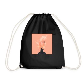 Burn-Out, Depression, Mental Health, Art - Drawstring Bag - black - Front