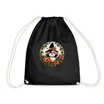 Halloween Shih Tzu - Drawstring Bag - black - Front