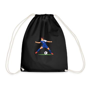Fußballer mit blauem trikot - Turnbeutel - Schwarz - Vorne