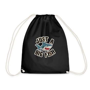 Shark - Humor - Just a Big Fish - Drawstring Bag - black - Front