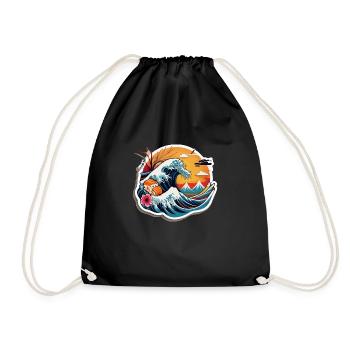 Japan Sushi Sea - Drawstring Bag - black - Front