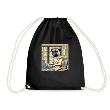 Pug de bureau Japan Ukijo e Style - Sac de sport léger - noir - Devant