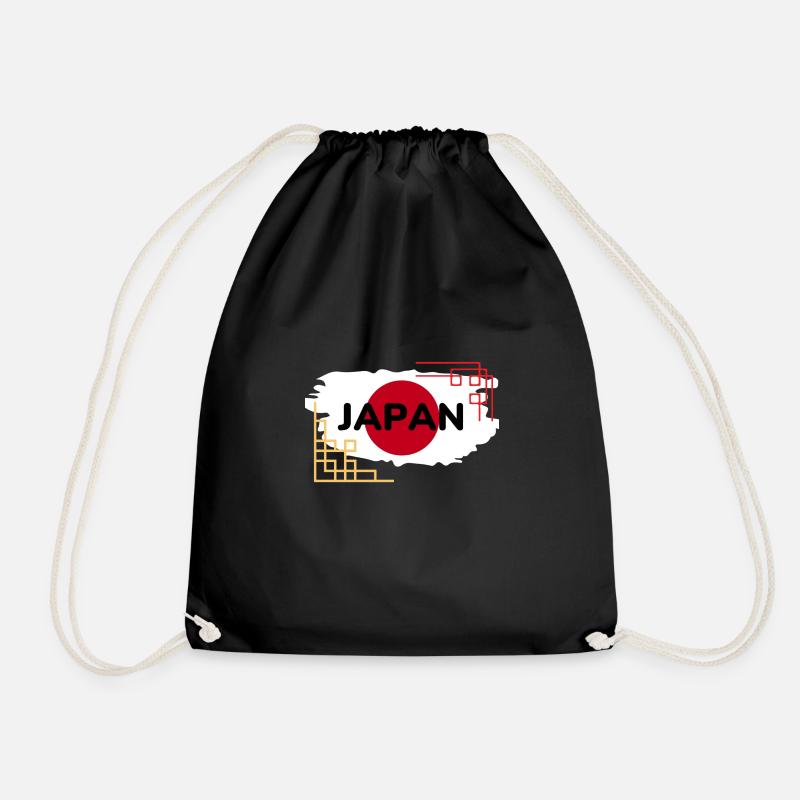 Japan, Travel, Fan, Anime - Drawstring Bag - black