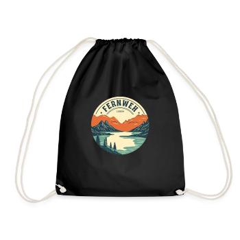 Wanderlust - Travel - Life - Mountains - Drawstring Bag - black - Front