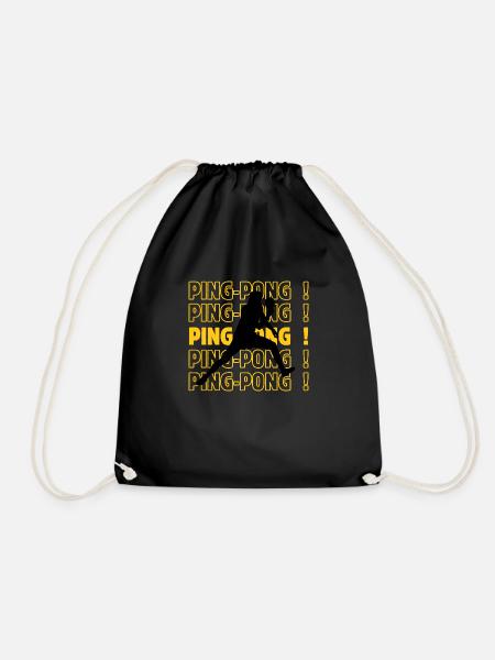 ping-pong ping - Drawstring Bag - black