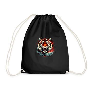 Vintage Tiger - Turnbeutel - Schwarz - Vorne