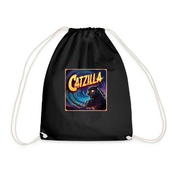 Affiche rétro d’inspiration vintage mettant en vedette Catzilla ! - Sac de sport léger - noir - Devant