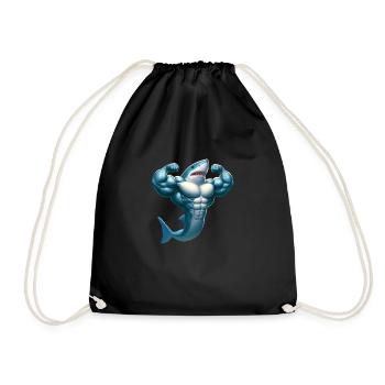 Awesome Shark - Turnbeutel - Schwarz - Vorne