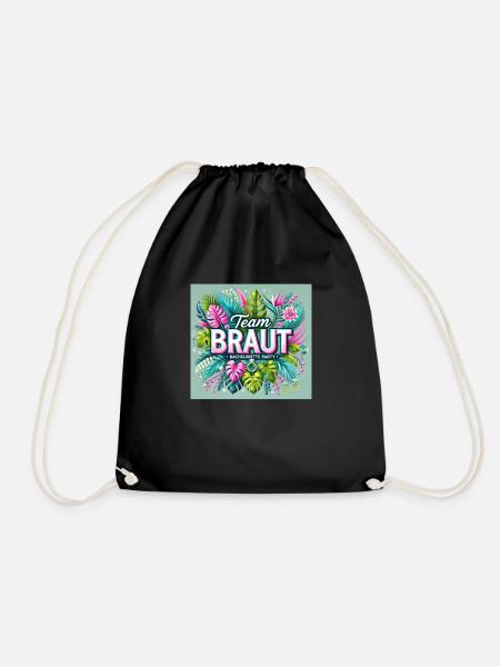 Team Braut - Turnbeutel - Schwarz