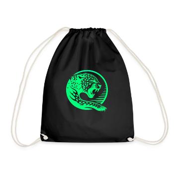animal beast wildlife animal species art forest flora - Drawstring Bag - black - Front