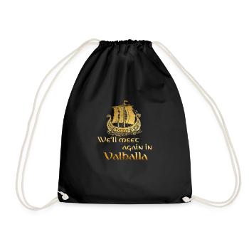 Viking boat See you in Valhalla 3 - Drawstring Bag - black - Front