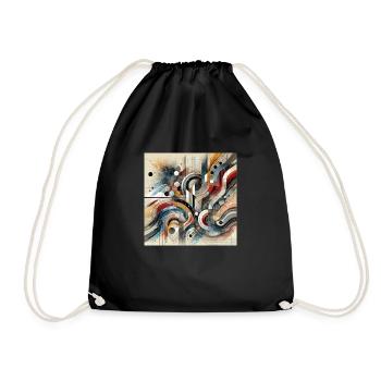 Striking Movement - Abstract Painting - Drawstring Bag - black - Front