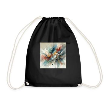 Dynamic Flow - Abstract Painting - Drawstring Bag - black - Front