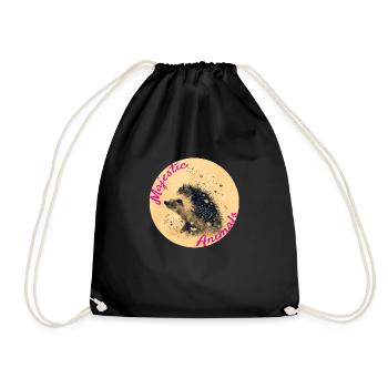 Majestic Animals: Cute Little Hedgehog - Drawstring Bag - black - Front