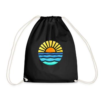 Coucher de soleil rétro - Sac de sport léger - noir - Devant