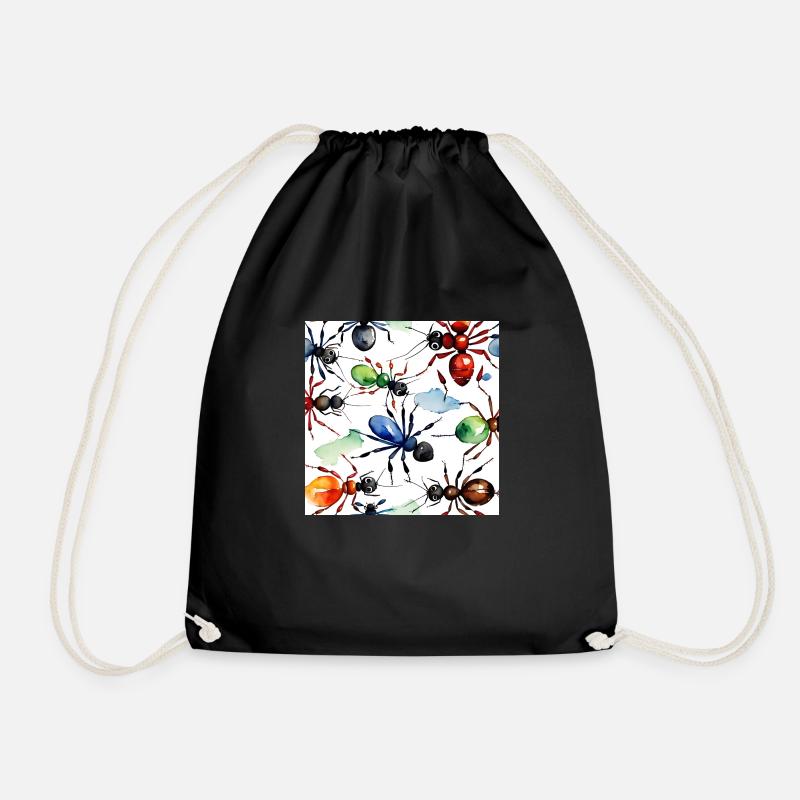 Ants - Drawstring Bag - black