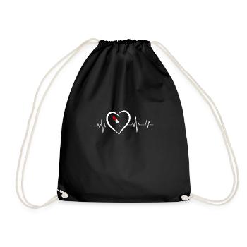 heartbeat lipstick - Drawstring Bag - black - Front