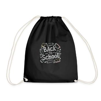 back to school - Drawstring Bag - black - Front