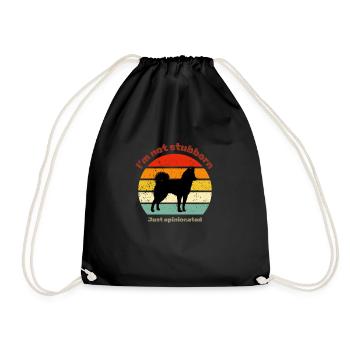 Retro Husky - Turnbeutel - Schwarz - Vorne