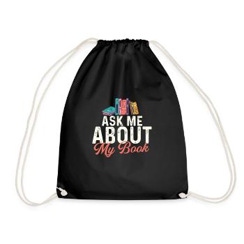 Posez-moi des questions sur mon livre - Fun Book Lover Reader - Sac de sport léger - noir - Devant