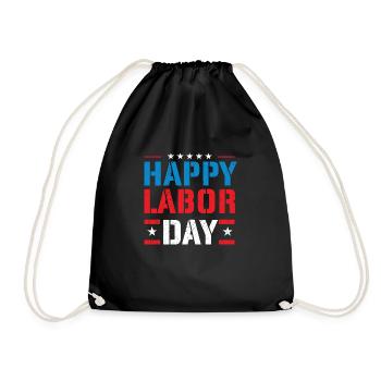 Happy Labor Day Skilled Union Worker - Drawstring Bag - black - Front