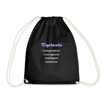 Logo signe astrologique "Capricorne" - Sac de sport léger - noir - Devant