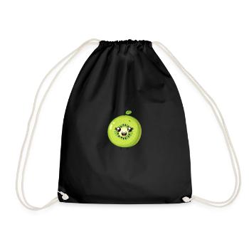 Charmant kiwi dans le style de dessin animé vert - Sac de sport léger - noir - Devant