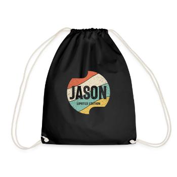 Jason Limited Edition Lustig Personalisiert - Turnbeutel - Schwarz - Vorne
