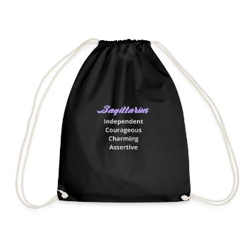 Logo signe astrologique "Sagittaire" - Sac de sport léger - noir - Devant