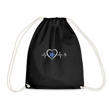 starfish heartbeat - Drawstring Bag - black - Front