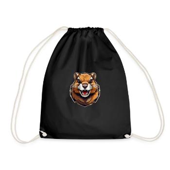 Animal sauvage en colère gopher combatif - Sac de sport léger - noir - Devant