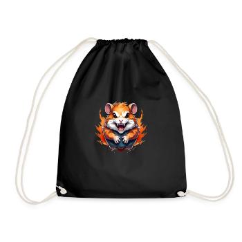 Animal sauvage en colère pugnace combatif hamster - Sac de sport léger - noir - Devant