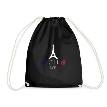 french flag saying - Drawstring Bag - black - Front