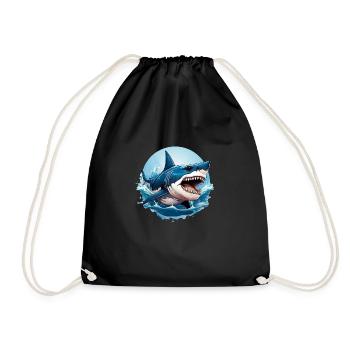 Sauvage en colère animal combative requin mascotte cool - Sac de sport léger - noir - Devant