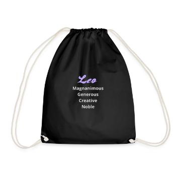 Logo signe astrologique "Lion" - Sac de sport léger - noir - Devant