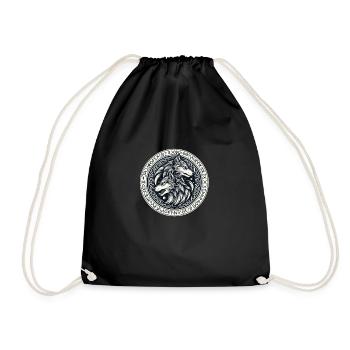 Rune Wolf Gifts - Drawstring Bag - black - Front