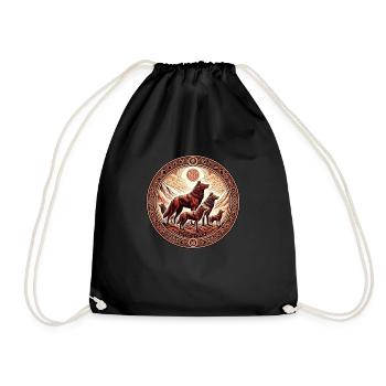 Rune Wolf Gifts - Drawstring Bag - black - Front