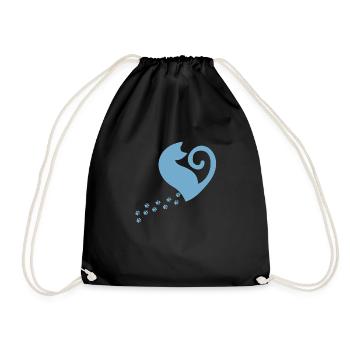 Cat Day blue - Turnbeutel - Schwarz - Vorne
