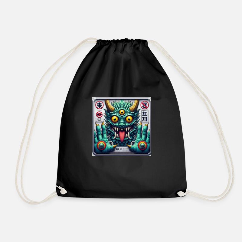 Japanisches Drachenmonster - Turnbeutel - Schwarz