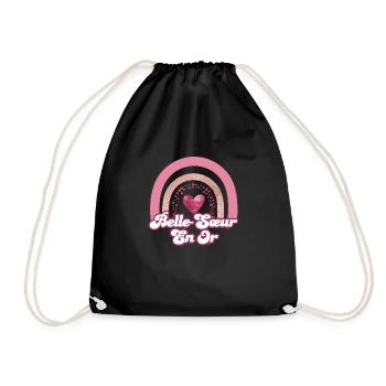 Sister-in-law in Rose Rainbow Gold - Sister-in-law Gift - Drawstring Bag - black - Front