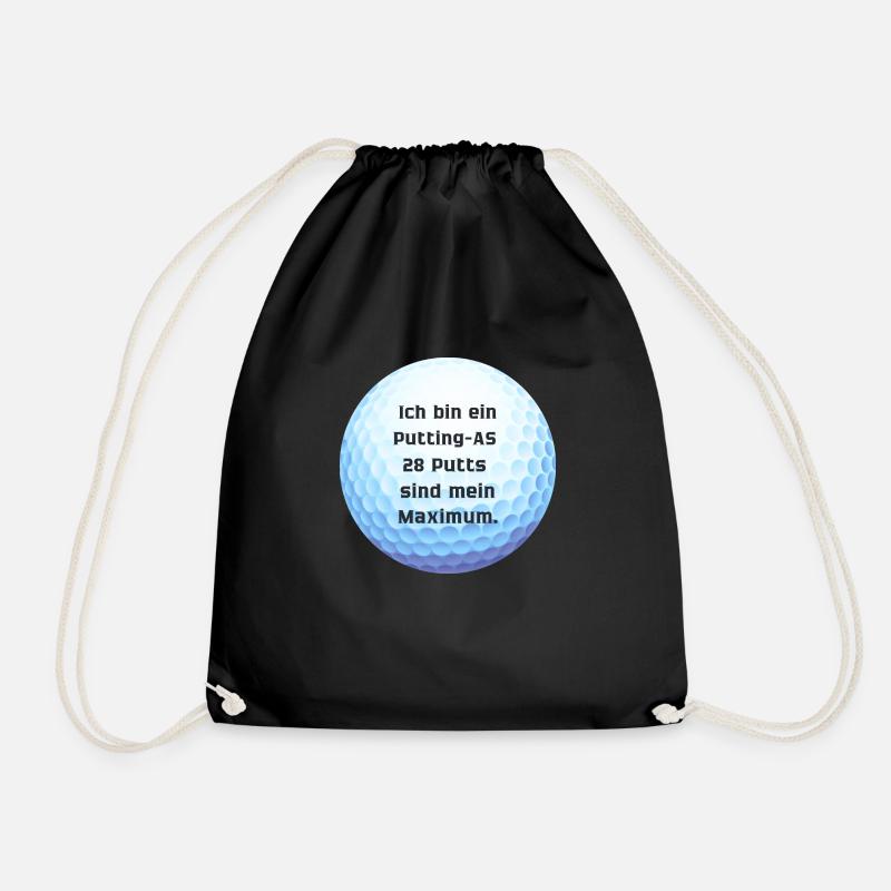 Golf Affirmation - Putting - Drawstring Bag - black