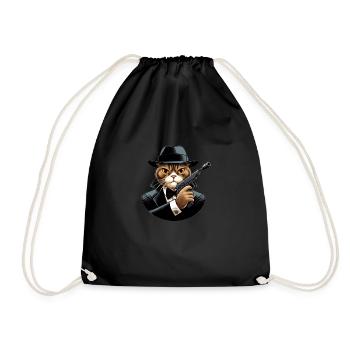 Gamme de vêtements de créateurs Spy Cat Fun - Sac de sport léger - noir - Devant