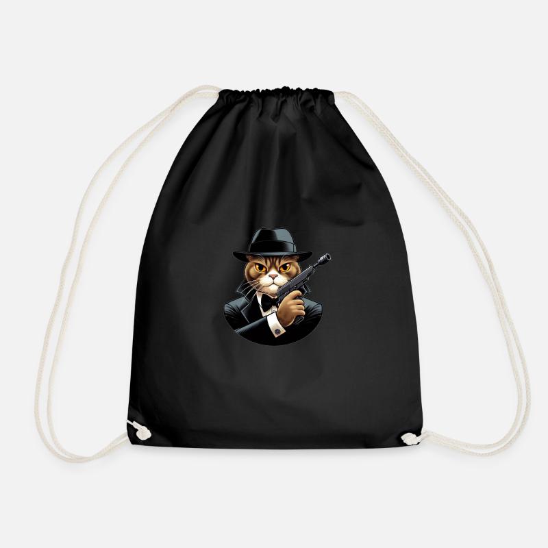 Spy Cat Fun Designer-Bekleidungssortiment - Turnbeutel - Schwarz