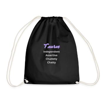 Logo signe astrologique "Taureau" - Sac de sport léger - noir - Devant