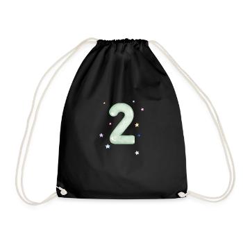 2nd Anniversary Watercolor Star - Drawstring Bag - black - Front