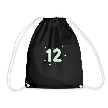 12e anniversaire watercolor étoile - Sac de sport léger - noir - Devant